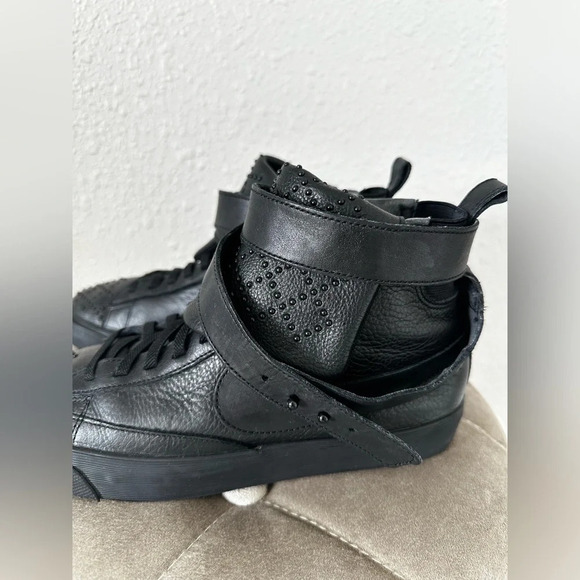 Nike Blazer Twist Mid Trainers Leather Black Size 7 - Picture 4 of 10